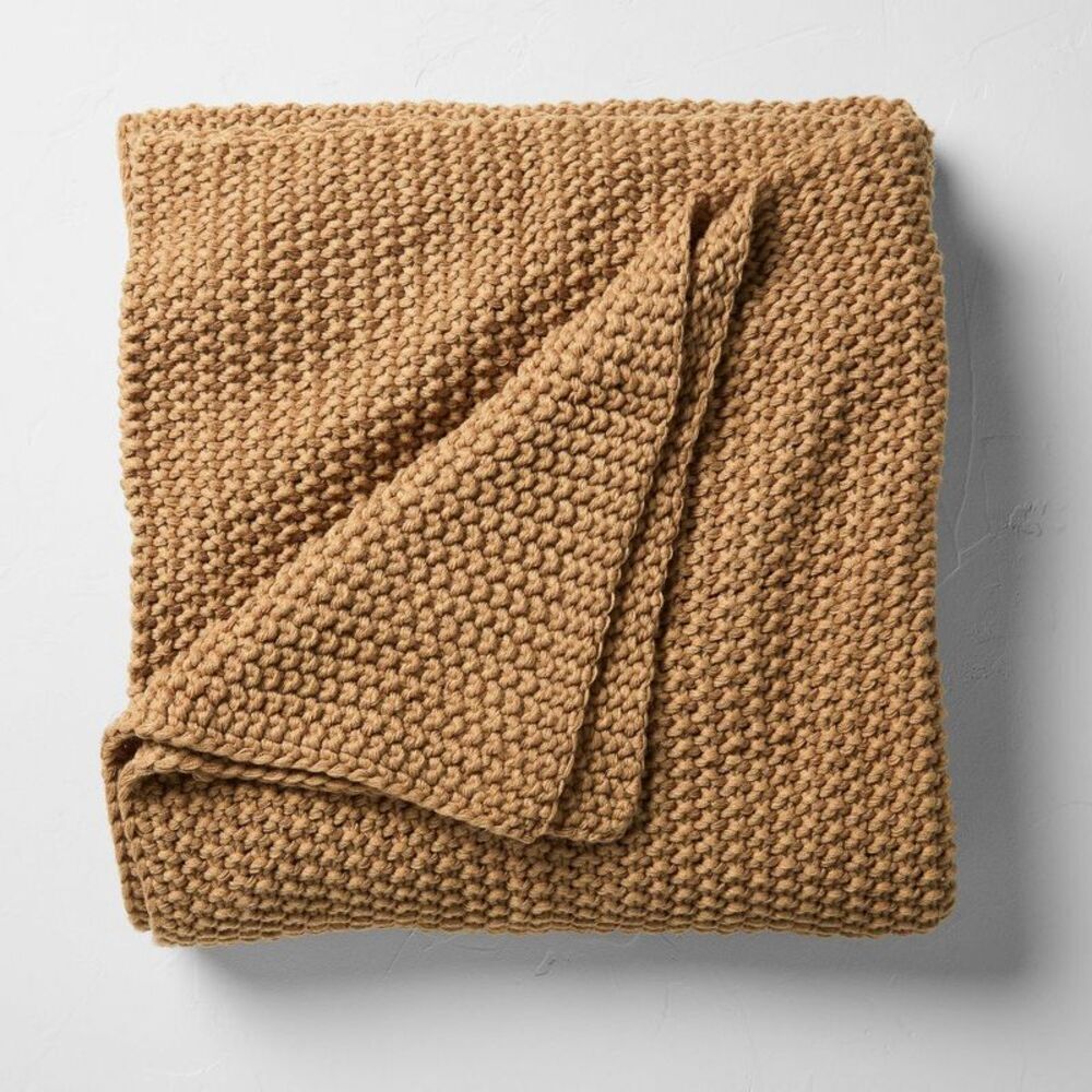 Casaluna - Full/Queen Chunky Knit Bed Blanket Warm Brown - Ca Brown